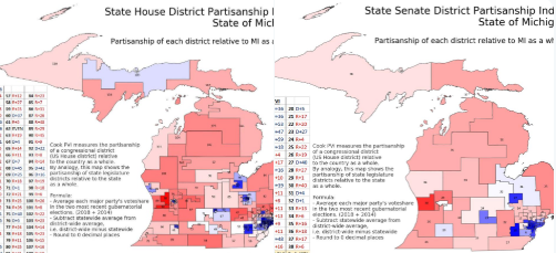 Michigan State House/Senate District Partisanship Index